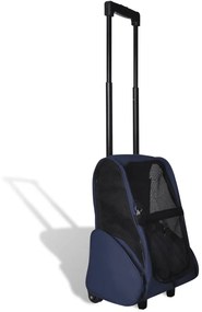 Trolley trasportino per animali pieghevole multifunzione blu