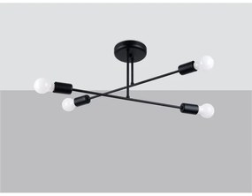 Sollux SL.1451 - Lampadario a sospensione con supporto rigido NORAH 4xE27/15W/230V nero