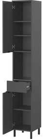 Mobile per bagno color antracite alto e stretto 30x190 cm Arcena – Germania