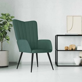 Sedia Relax Verde Scuro İn Velluto /