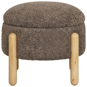 Pouf in tessuto bouclé marrone Medas - House Nordic