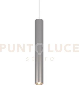 1203 sospensione tonda 1 luce attacco gu10 colore alluminio con cav...
