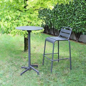 OPERA - set tavolo in metallo cm Ø 60 x 102 h con 2 sgabelle Opera