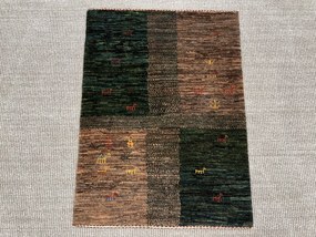 Loribaft Tappeto 80 x 60 Verde (Iran) Annodato A Mano