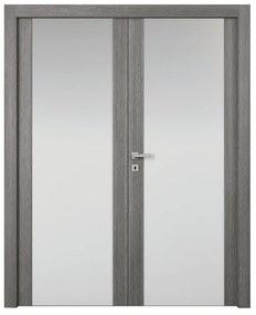 Porta doppia anta battente Starwood Vetrata grigio L 180 x H 210 cm destra