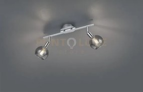Brest barra 2 spots metallo cromo con vetri fume' l. 40cm attacco e14