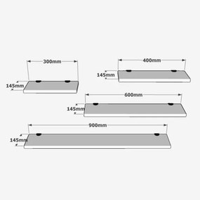 Set 4 Mensole A Parete Bianche Spessore 18 mm Flying