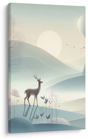 Quadro su tela – Nebbia del mattino e pace nella valle del bosco