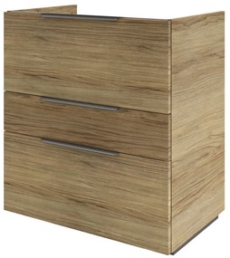 Mobile da bagno a terra L 75 x H 84 x P 48 cm rovere miele, 3 cassetti, Maniglie acquistabili separatamente