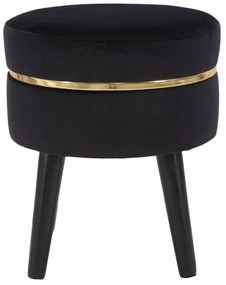 Sgabello imbottito nero Paris, ⌀ 35 cm - Mauro Ferretti