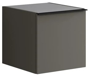Struttura semi colonna da bagno Pixel 1 anta laccato opaco grigio carbone L 40 x H 40 x P 45.5 cm