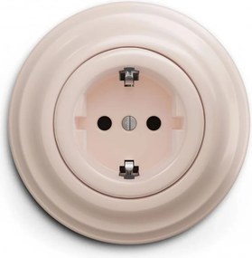 Kliklap - Presa da parete retrò con cornice SCHUKO 230V/16A, rosa antico