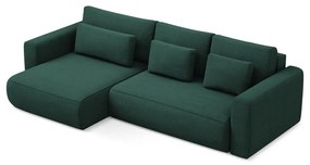 Divano angolare verde allungabile/con contenitore (con penisola a sinistra/con chaise lounge) Kapua – Makamii