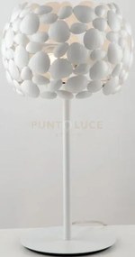 Lumetto dioniso bianco 1 luce attacco e27 22x22x34,5cm in metallo