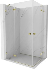 Mexen Lunar Duo cabina doccia battente sinistra 120 x 100 cm, trasparente, oro - 834-120L-100P-50-00