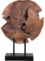 Figura decorativa Pesce Legno Chiaro Teak 41 x 31 cm Stile Rustico