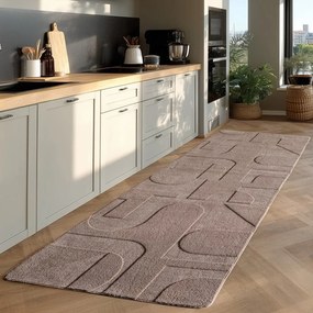 Passatoia marrone chiaro lavabile 80x250 cm Pompei 1614 – Ayyildiz Carpets
