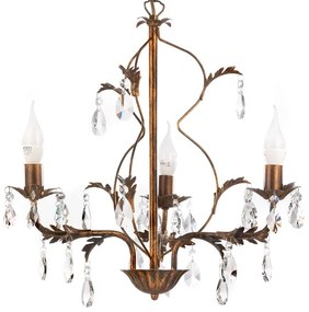 ONLI - Lampadario a sospensione con catena TERESA 3xE14/6W/230V bronzo