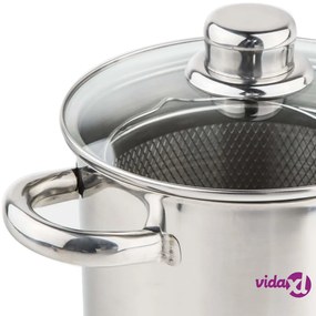HI Pentola/Tegame per Asparagi 4 L Argento