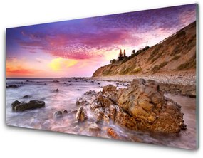 Pannello paraschizzi cucina Paesaggio di pietre di mare 100x50 cm