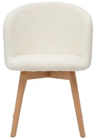 Sedie scandinave in tessuto effetto lana bouclé e legno massello di faggio (set di 2) VANITY