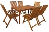 Set da Pranzo da Giardino 7 pz in Legno Massello di Acacia cod mxl 41455