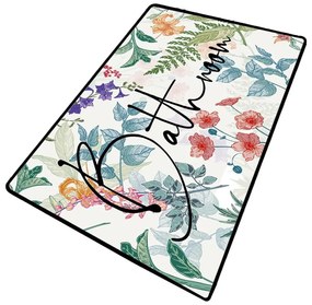 Tappetino da bagno 70x120 cm Green In Flower - Foutastic