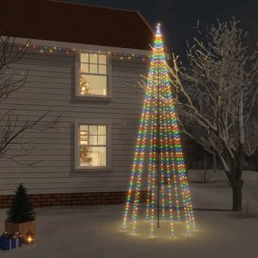 Albero di Natale con Puntale e LED di varie intensità e altezze, Colorato / 500 cm / 732