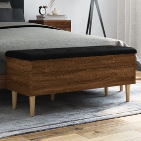 Panca Portaoggetti Rovere Marrone 102x42x46cm Legno Multistrato /