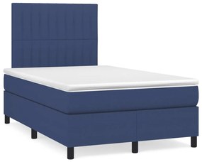 Letto a molle con materasso e led blu 120x190 cm in tessuto