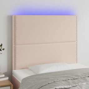 Testiera A Led Cappuccino 90x5x118/128 Cm İn Similpelle /