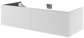 Mobile da bagno sospeso sotto lavabo L 120 x H 32 x P 48 cm bianco laccato, 2 cassetti SENSEA Neo