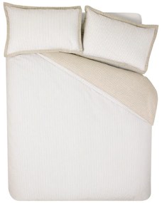 Set copripiumino e federa bianco e beige per letto singolo 135x200 cm Oxford Pinstripe – Catherine Lansfield