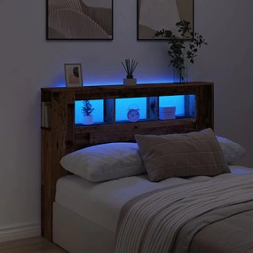 Testiera Led Legno Antico 140x18,5x103,5 Cm Legno Multistrato /