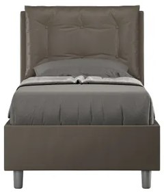 Letto singolo senza rete imbottito 80x200 similpelle cappuccino Annalisa