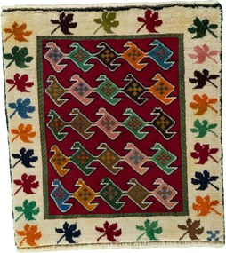 Gabbeh Tappeto persiano 60 x 60 Rosso (Iran) Annodato A Mano