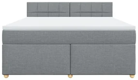 Giroletto a molle con materasso grigio chiaro180x200 cm tessuto