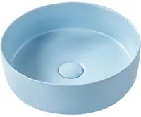 Lavandino da appoggio Blu Ceramica 370 mm Opaco Lavandino da bagno rotondo