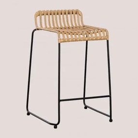 Sgabello Alto Da Giardino In Rattan Sintetico (77,5 Cm) Aroa ↑65 Cm & Nero - Sklum