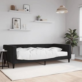 Divano Letto Con Materasso Nero 100x200 Cm İn Velluto /