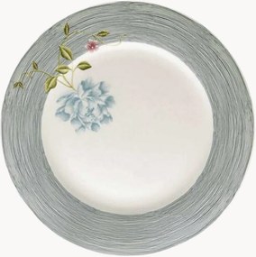 Set di 4 piatti piani in porcellana Midnight Pinstripe