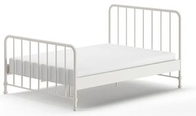 Letto singolo bianco in metallo con rete 140x200 cm BRONXX - Vipack