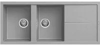 Lavello Elleci Incasso 2 vasche 116x50 Unico 500 Keratek Plus Grigio Light Grey LKU50097