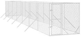Cuccia per cani da esterno argento 2x14x2 m acciaio zincato