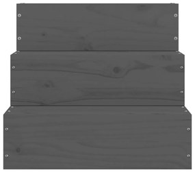 Scala per animali grigia 40x37,5x35cm in legno massello di pino