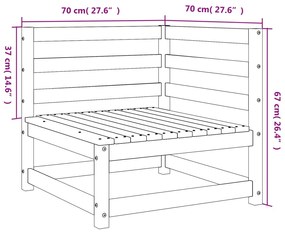 Divani Angolari Giardino 2pz 70x70x67cm Legno Massello Douglas