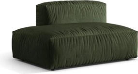 Parte divano componibile verde (con penisola a sinistra) con rivestimento in velluto Martina – Micadoni