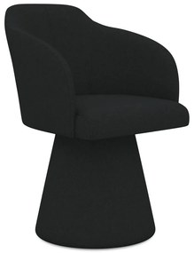 Sedia da pranzo nera in imbottito Kanoa – Makamii