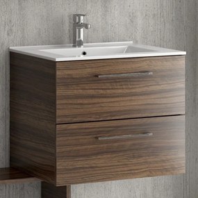 Kamalu - composizione mobile lavabo 60, colonna specchio e pensile el-60a