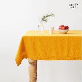 Tovaglia di lino 140x140 cm Mustard - Linen Tales